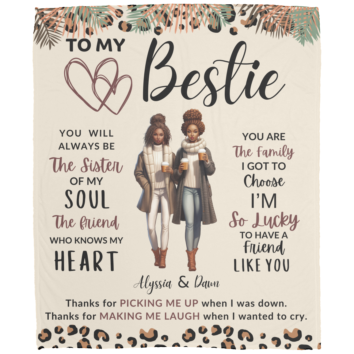 Personalized "My Bestie" Throw Blanket | For Her | 50inx60in