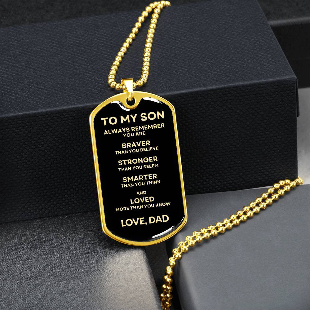 Always Remember, My Son Dog Tag (GLD)