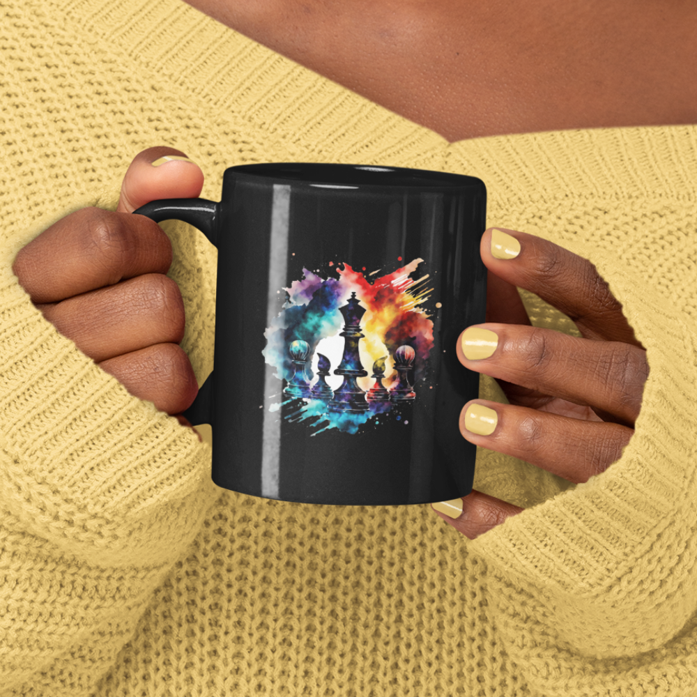 Black Queen Love | Most Powerful Piece | Graphic Chess Lover | 11oz Black Mug