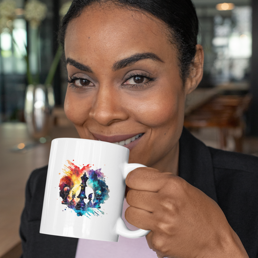 Black Queen Love | Most Powerful Piece | Graphic Chess Lover | 11oz White Mug