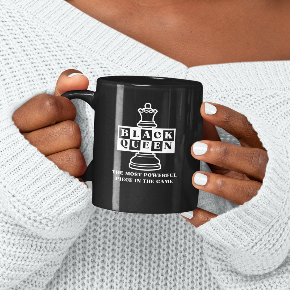 Black Queen | Most Powerful Piece | Chess Piece | 11oz Black Mug