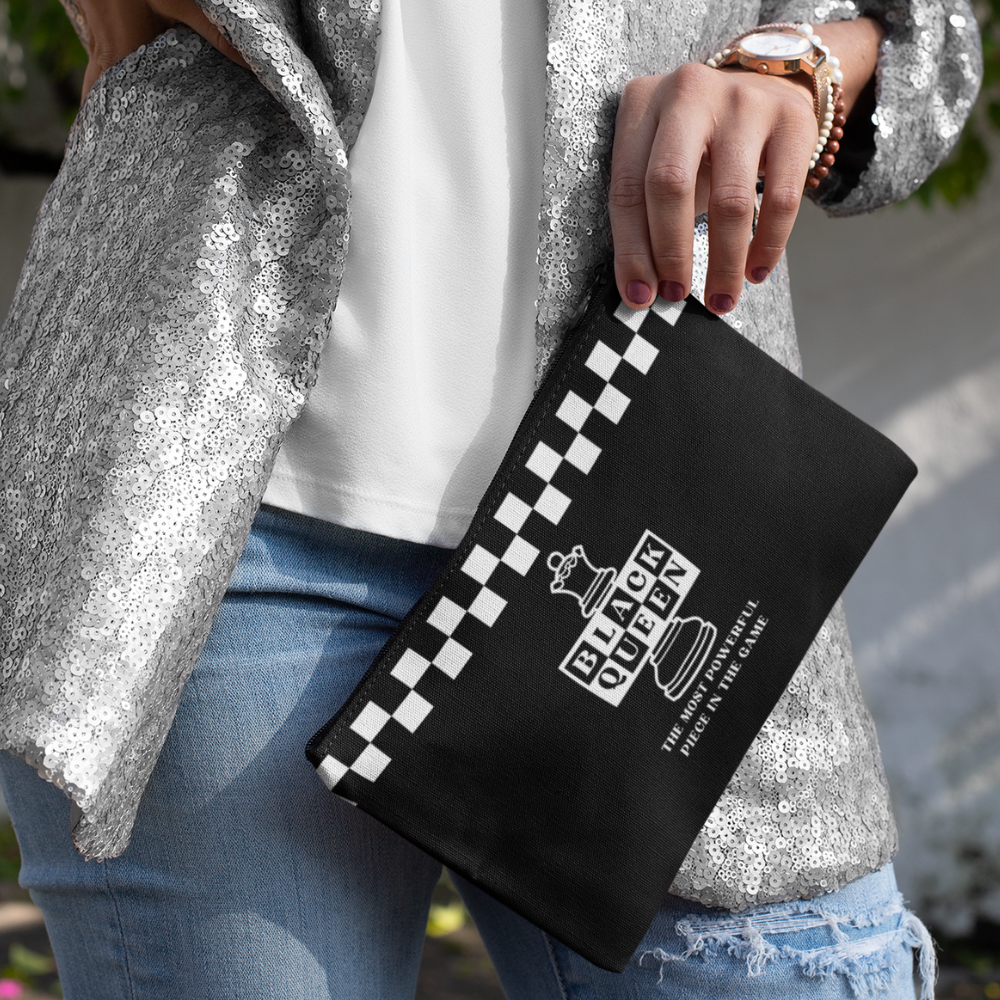 Black Queen Zippered Pouch | Make-Up Bag | Carry-All Bag | Gift For Her