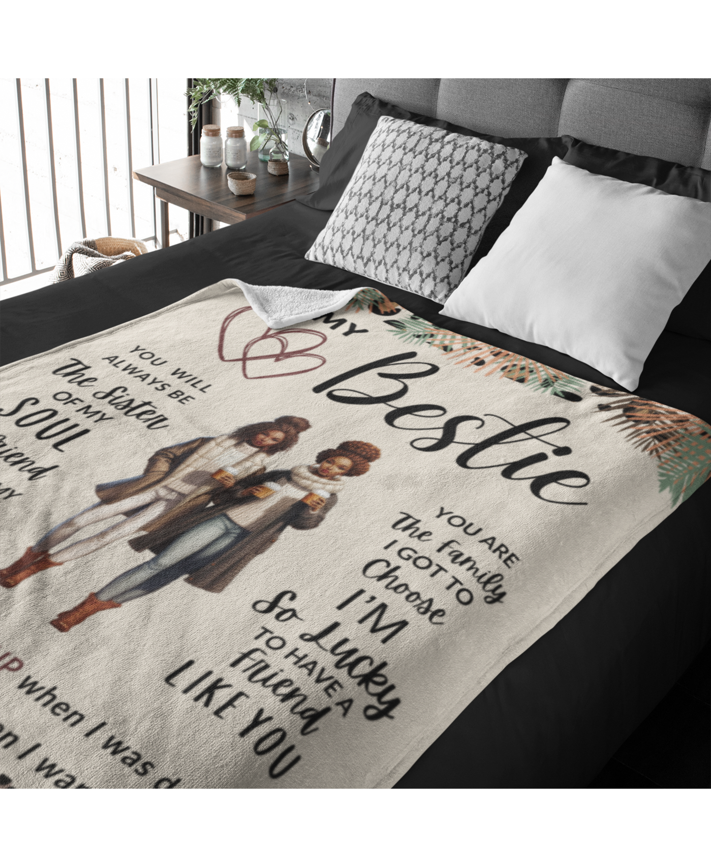Personalized "My Bestie" Throw Blanket | For Her | 50inx60in