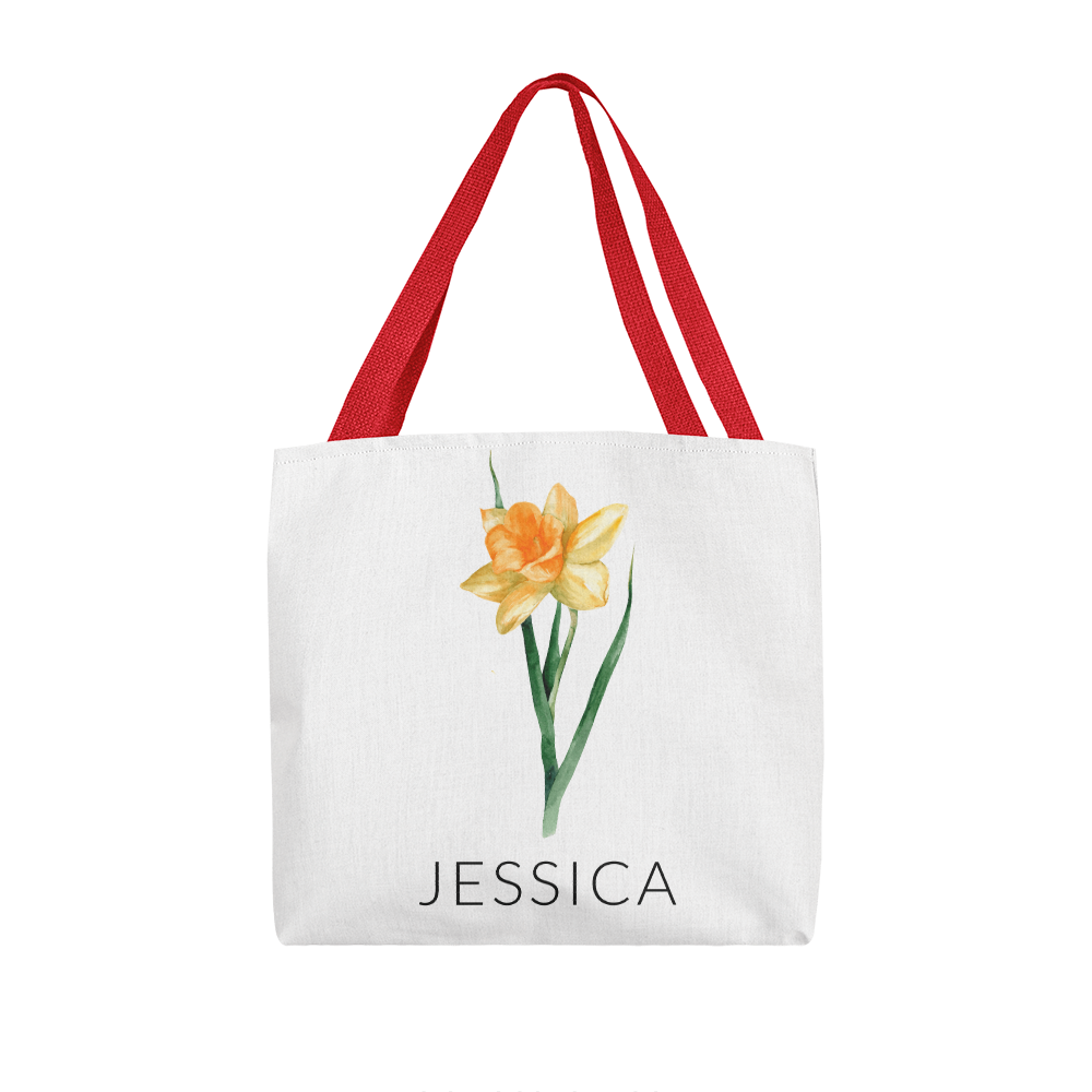 Personalized Birth Flower Classic Tote Bag