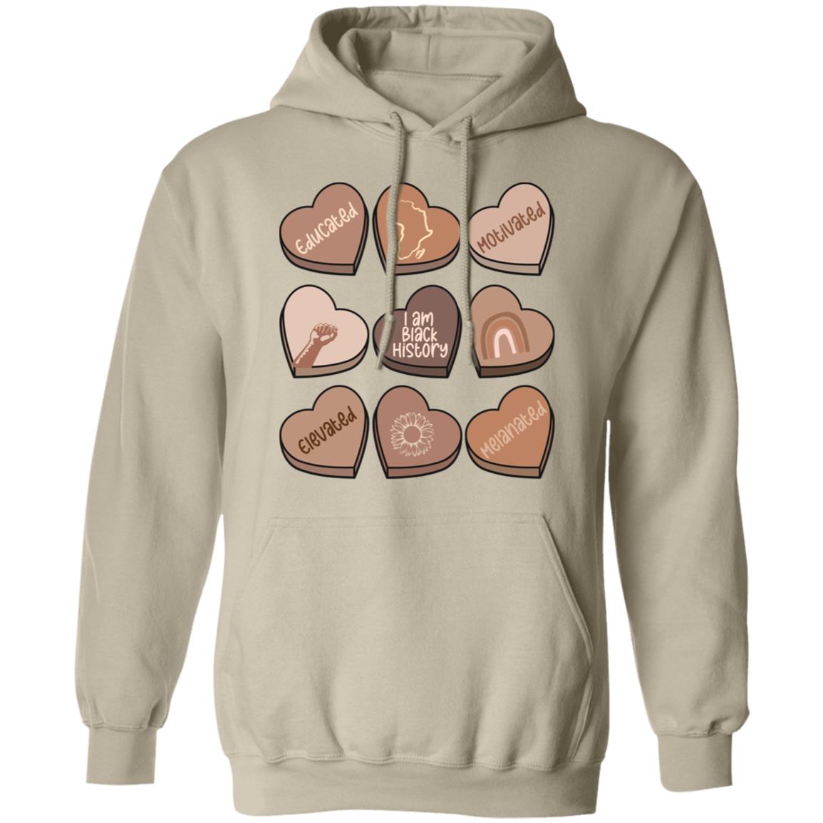 Chocolate Hearts | Black History | Valentine's Day | Hoodie | Adult Heavy Gildan 50/50 Blend