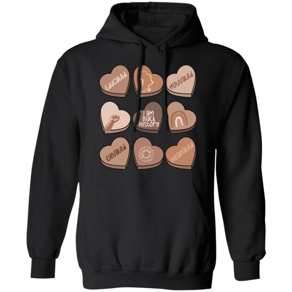 Chocolate Hearts | Black History | Valentine's Day | Hoodie | Adult Heavy Gildan 50/50 Blend