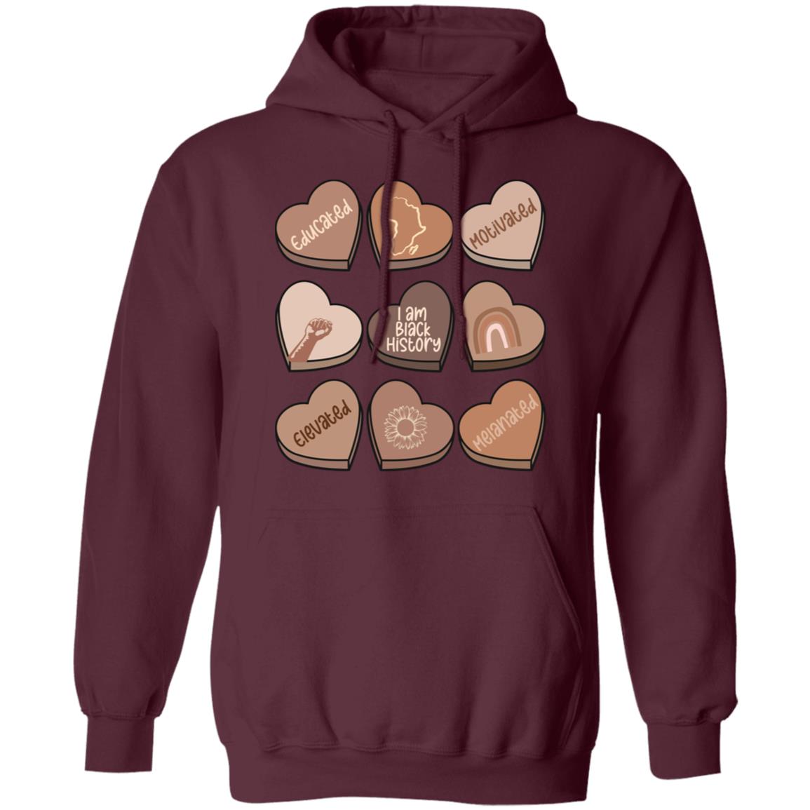 Chocolate Hearts | Black History | Valentine's Day | Hoodie | Adult Heavy Gildan 50/50 Blend