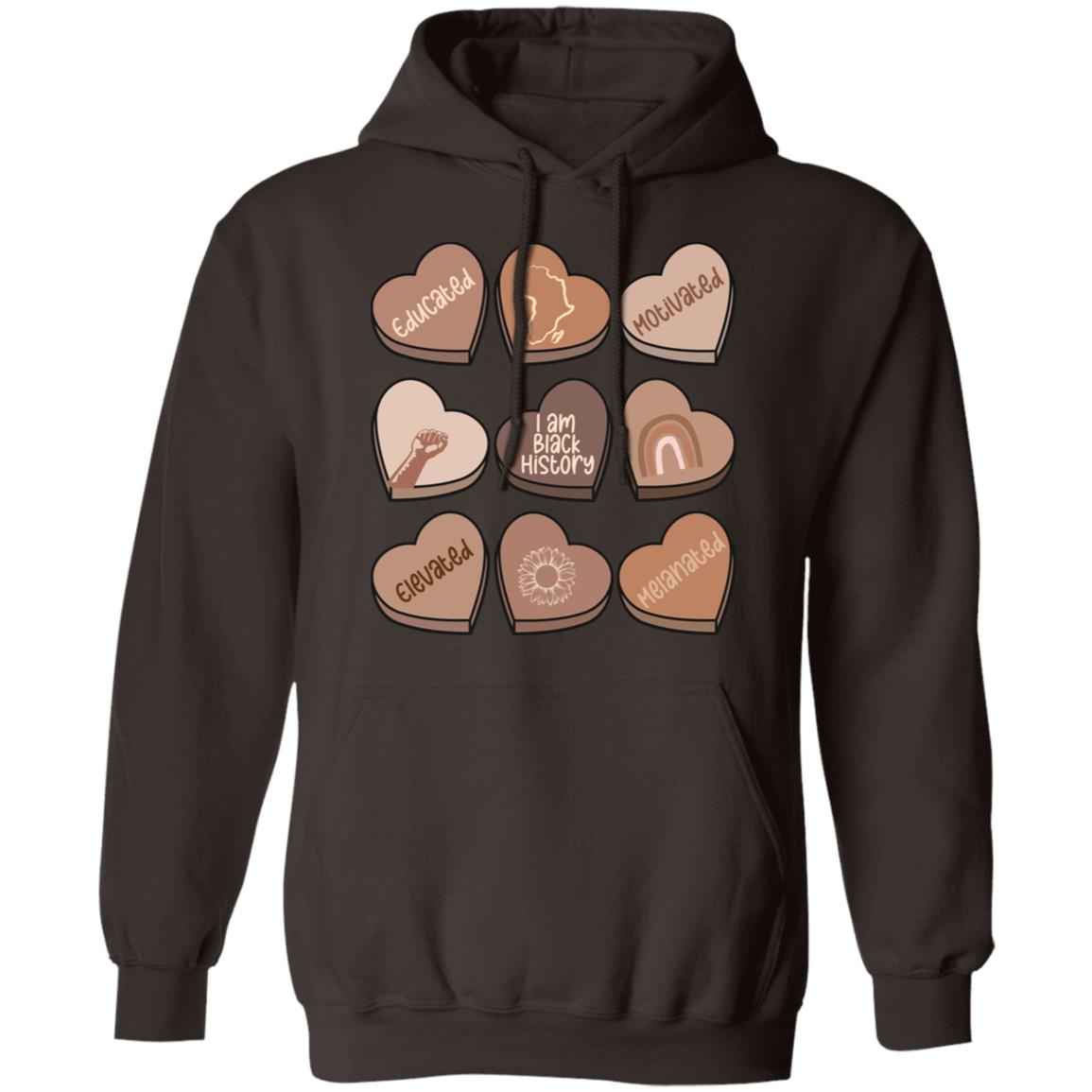 Chocolate Hearts | Black History | Valentine's Day | Hoodie | Adult Heavy Gildan 50/50 Blend