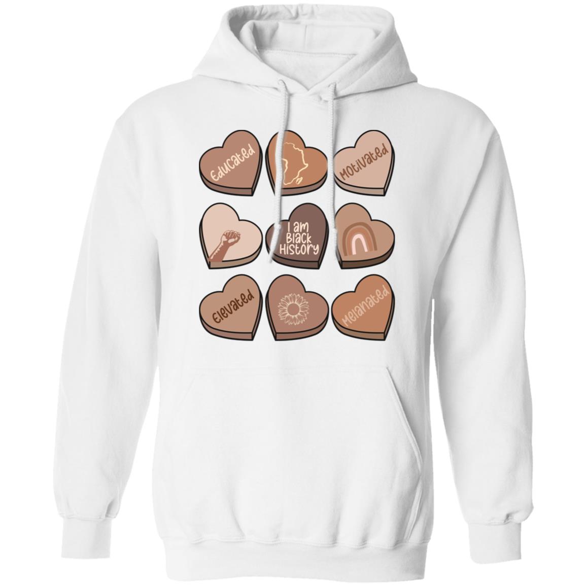 Chocolate Hearts | Black History | Valentine's Day | Hoodie | Adult Heavy Gildan 50/50 Blend