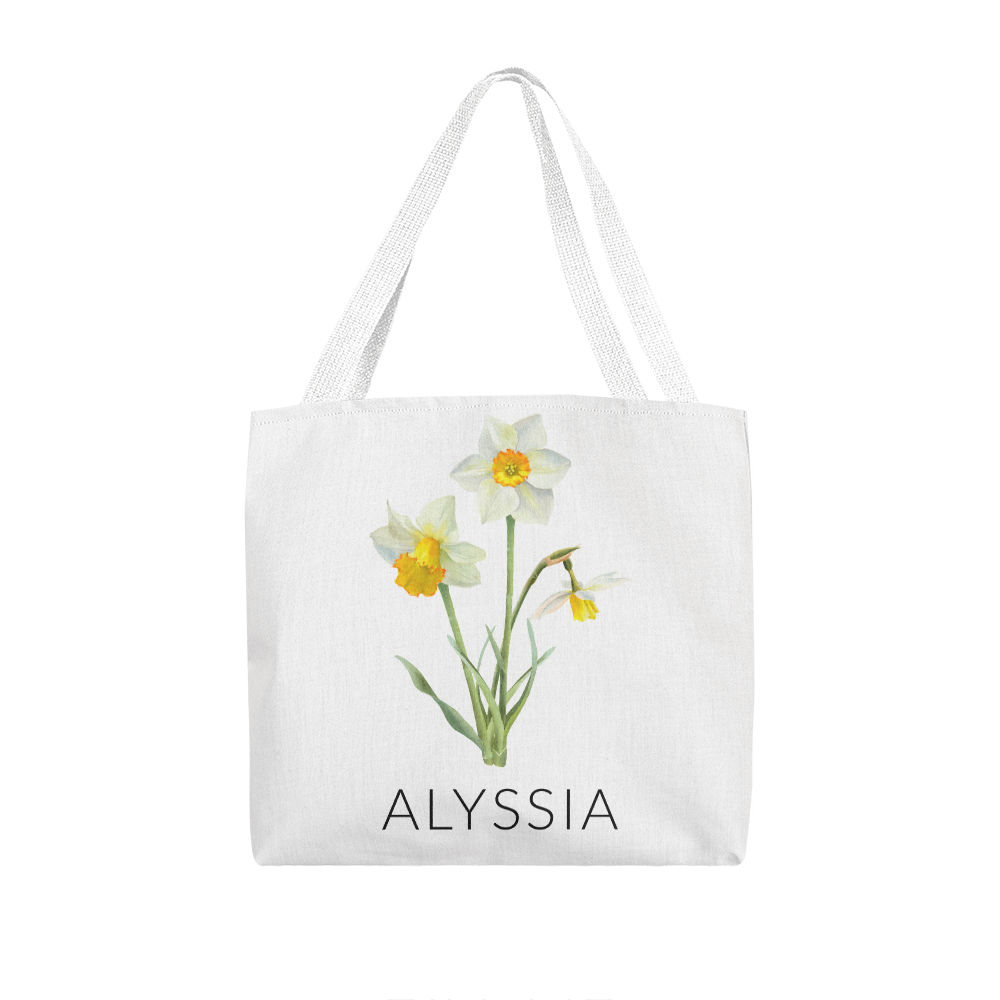 Personalized Birth Flower Classic Tote Bag