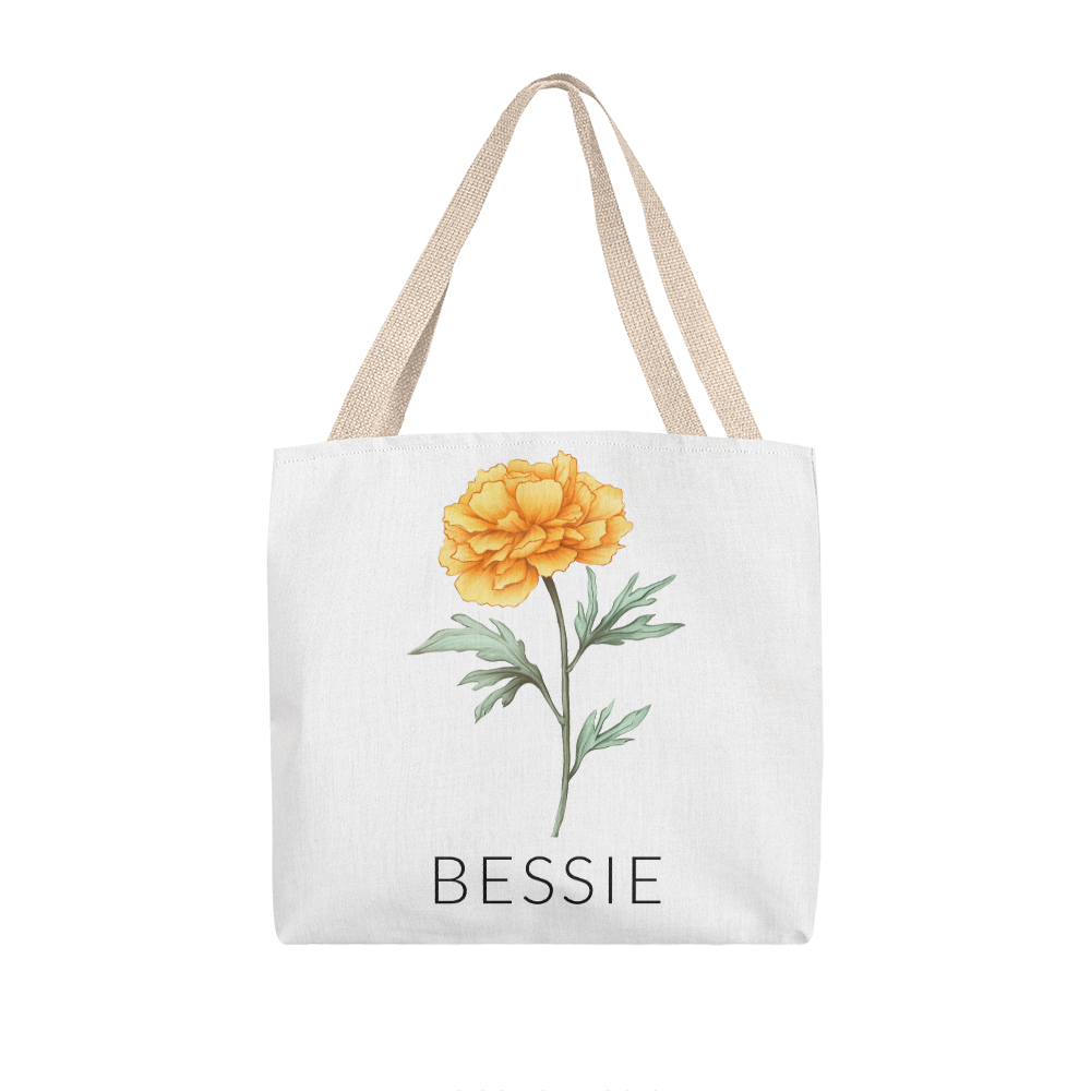 Personalized Birth Flower Classic Tote Bag