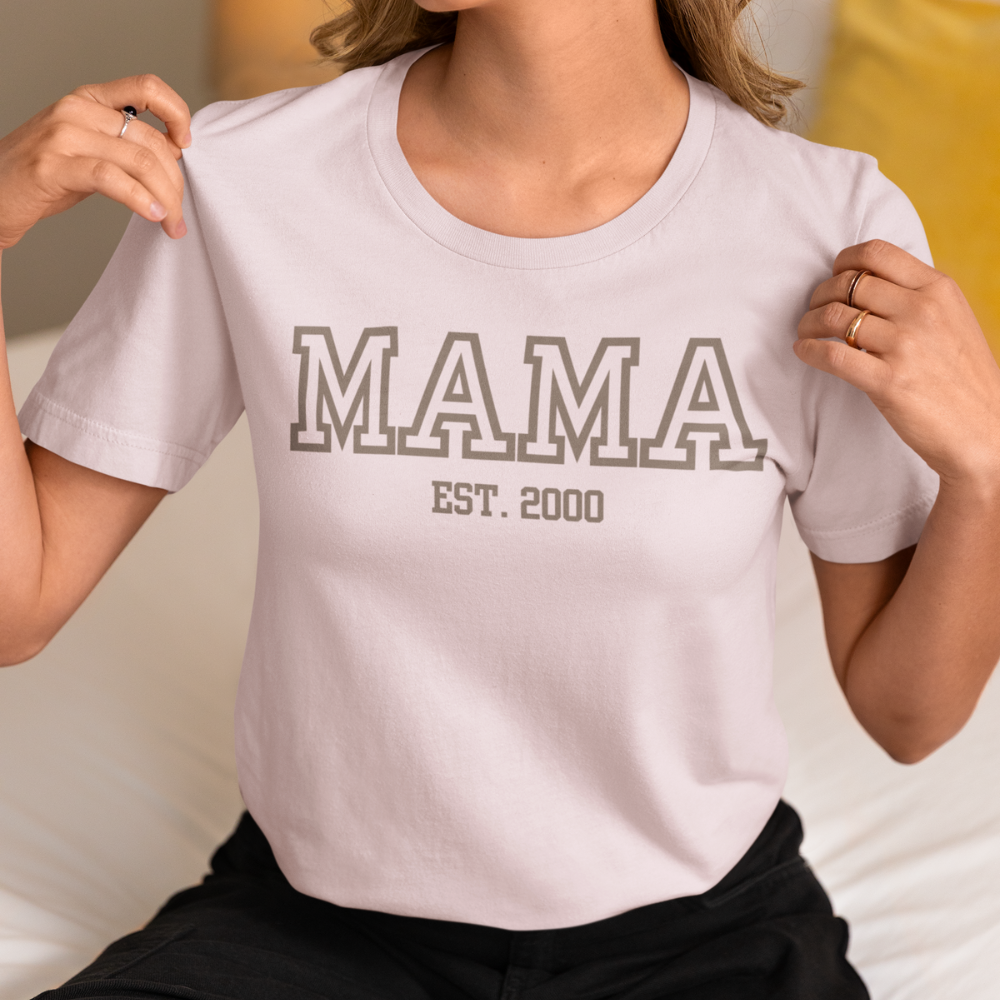 MAMA | Custom Date | Mother's Day | Birthday Gift | Bella Cotton T Shirt