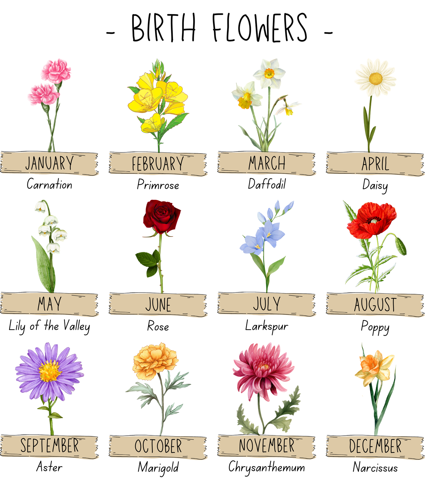 Personalized Birth Flower Classic Tote Bag