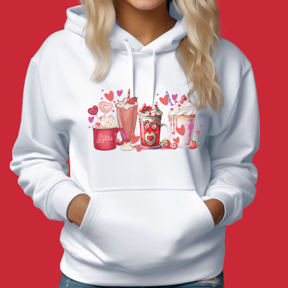 Adult Unisex Sweet Drinks Hoodies | Sweatshirts | Valentine's Day | Coffee Lovers | Gildan Heavy 50/50 Blend
