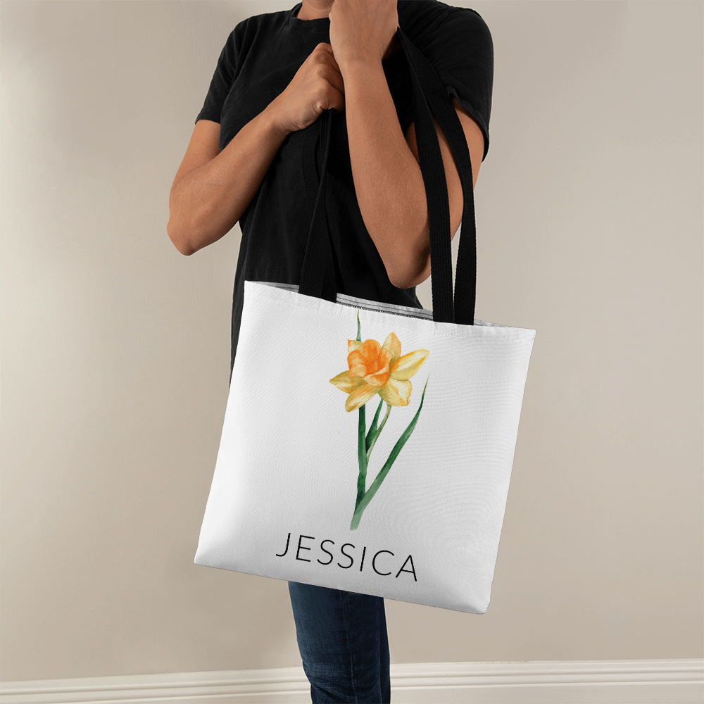 Personalized Birth Flower Classic Tote Bag
