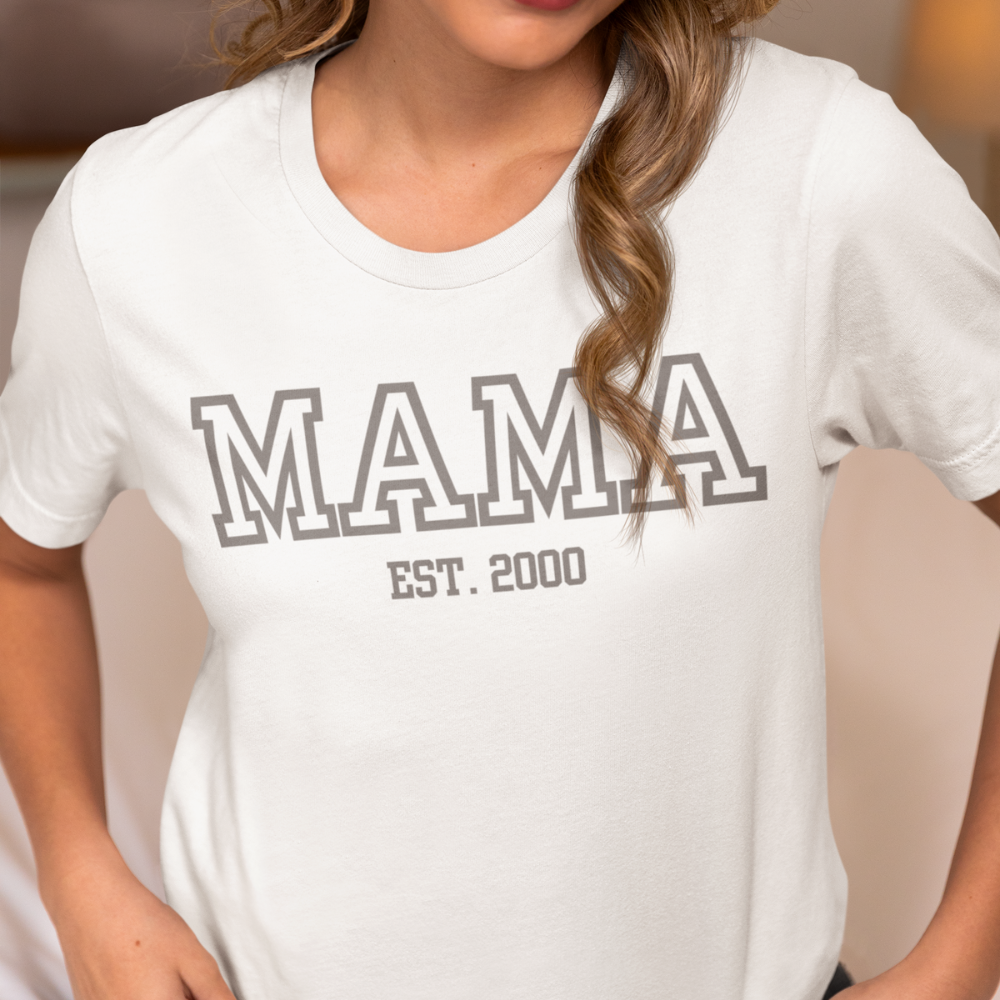 MAMA | Custom Date | Mother's Day | Birthday Gift | Bella Cotton T Shirt