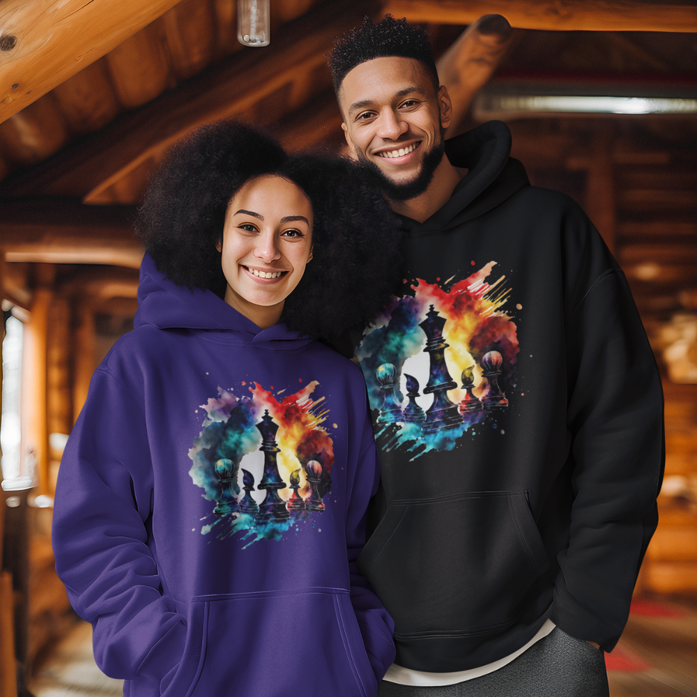 Black Queen Love | Most Powerful Piece | Graphic Chess Lover | Hoodie | Adult Heavy Gildan 50/50 Blend