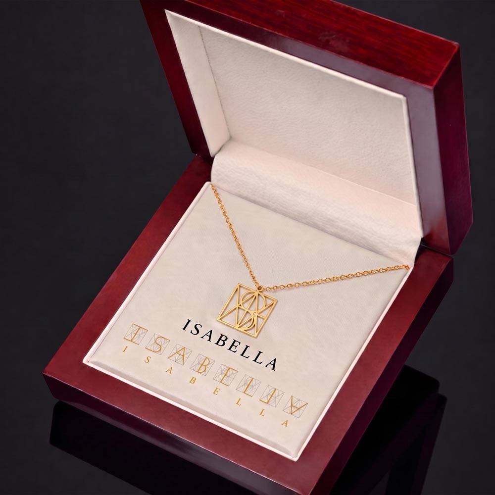Your Name, Your Signature | Personalized | Geometric Monogram Necklace