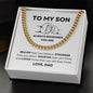 Son - Brave Strong Smart - I Love You - To Son From Dad - Cuban Link Chain