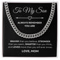 Son - Always Remember - Love Mom - Cuban Link Chain