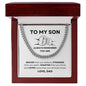 Son - Brave Strong Smart - I Love You - To Son From Dad - Cuban Link Chain