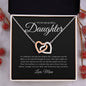Daughter - From Mom - Through My Eyes (BLK) - Hearts Necklace