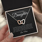 Daughter - From Mom - Through My Eyes (BLK) - Hearts Necklace