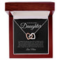Daughter - From Mom - Through My Eyes (BLK) - Hearts Necklace