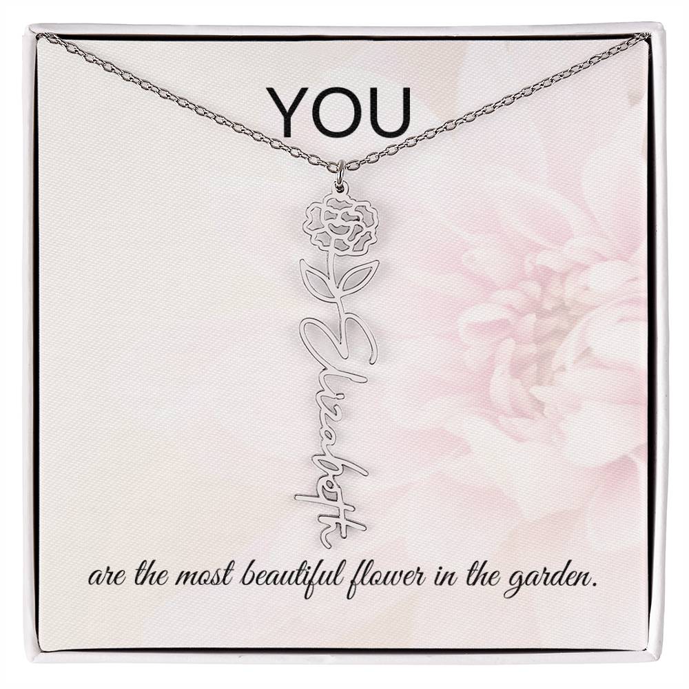 Beautiful Flower | Name Necklace | Custom