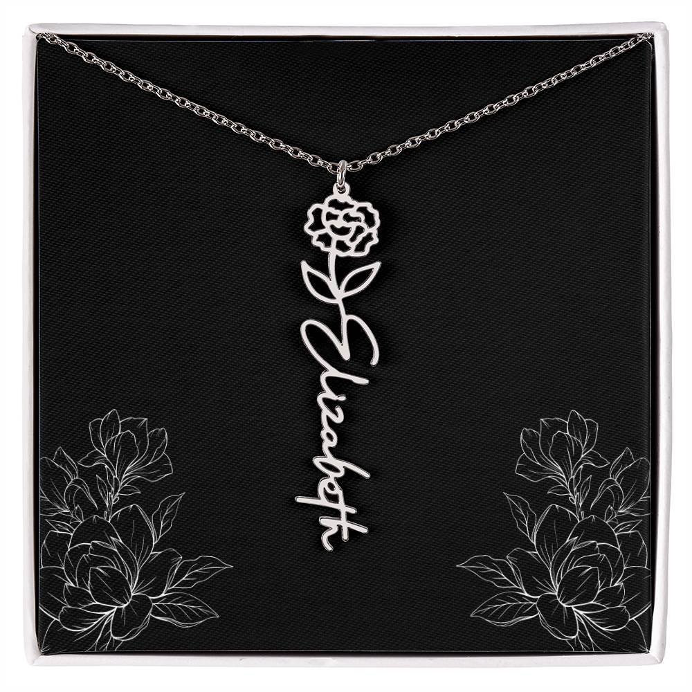 Birth Flower | Name Necklace | Custom