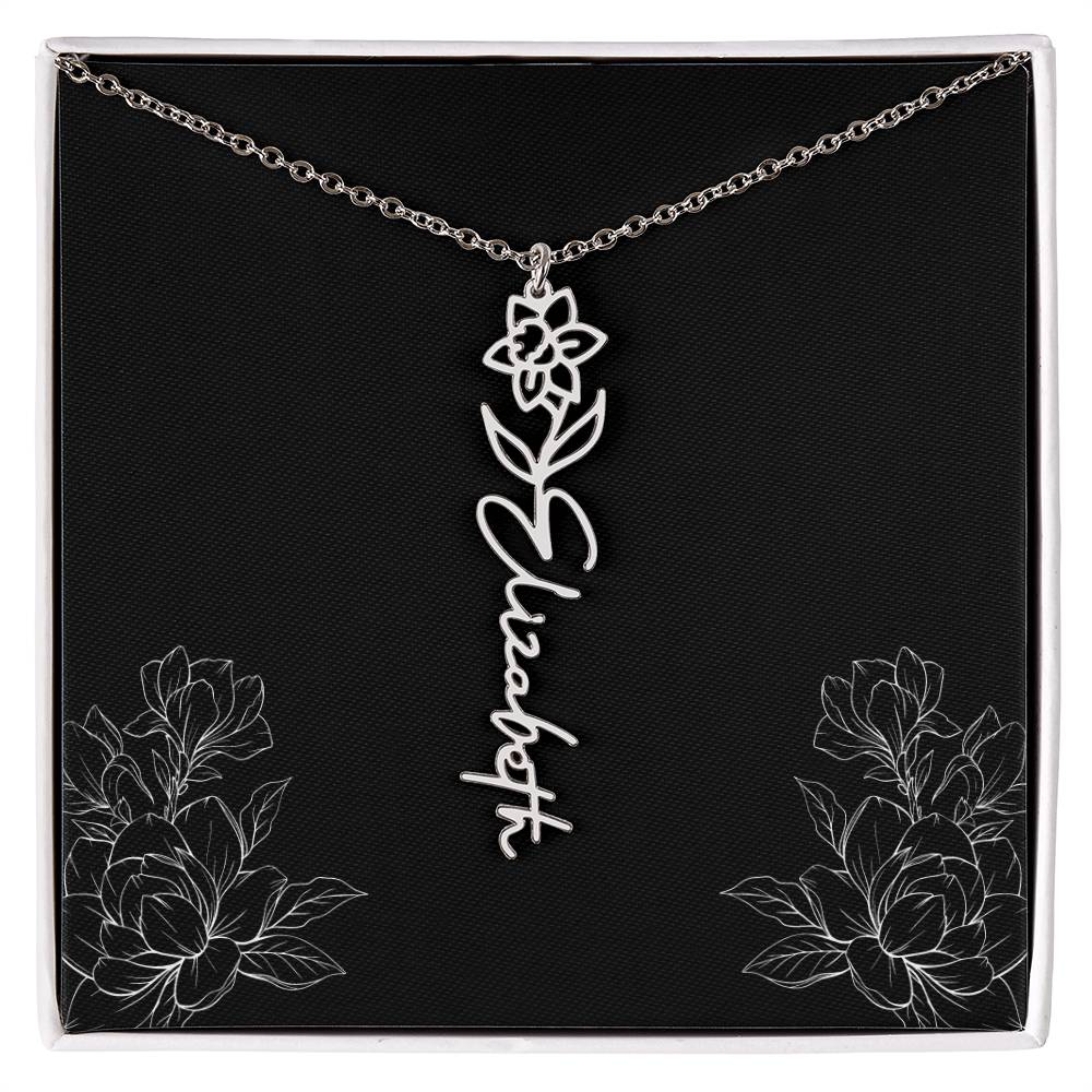 Birth Flower | Name Necklace | Custom