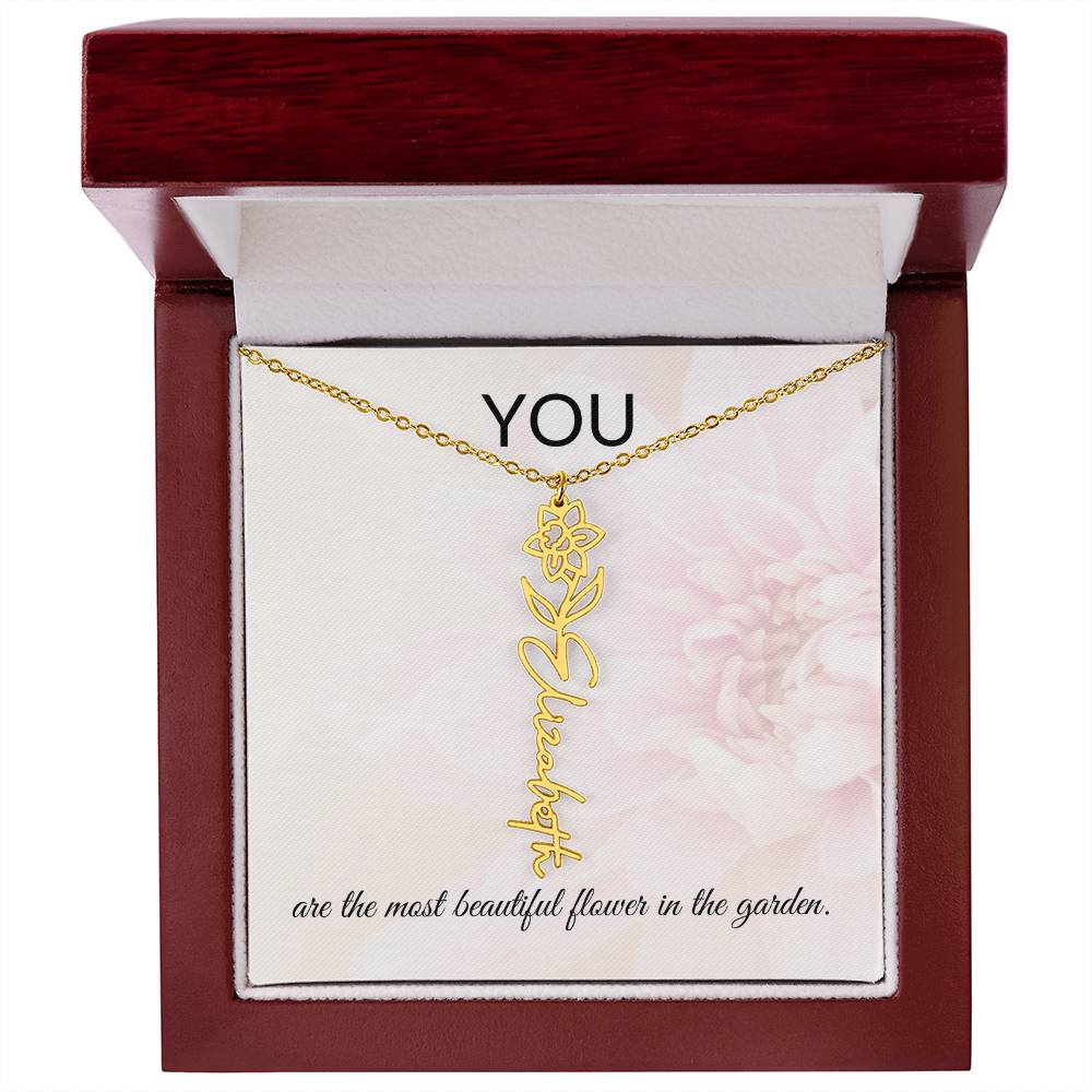 Beautiful Flower | Name Necklace | Custom