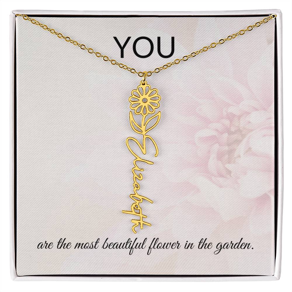 Beautiful Flower | Name Necklace | Custom