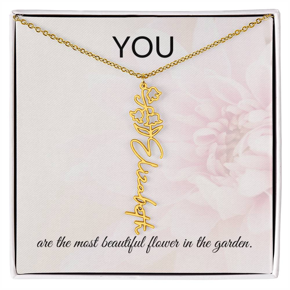 Beautiful Flower | Name Necklace | Custom