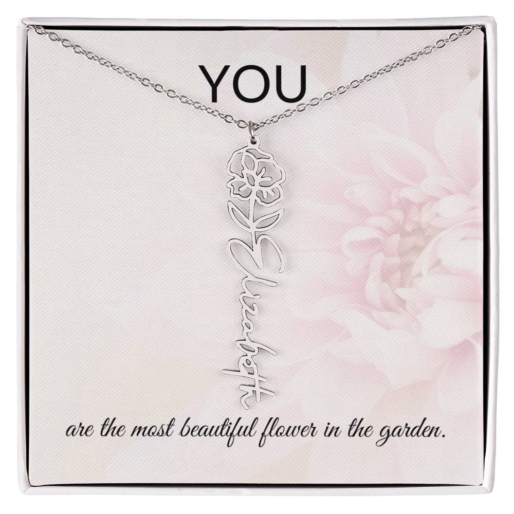 Beautiful Flower | Name Necklace | Custom