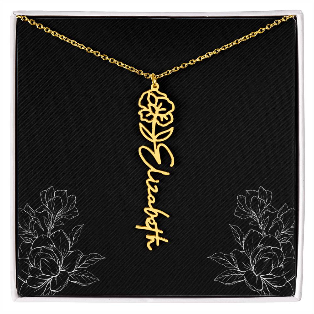 Birth Flower | Name Necklace | Custom