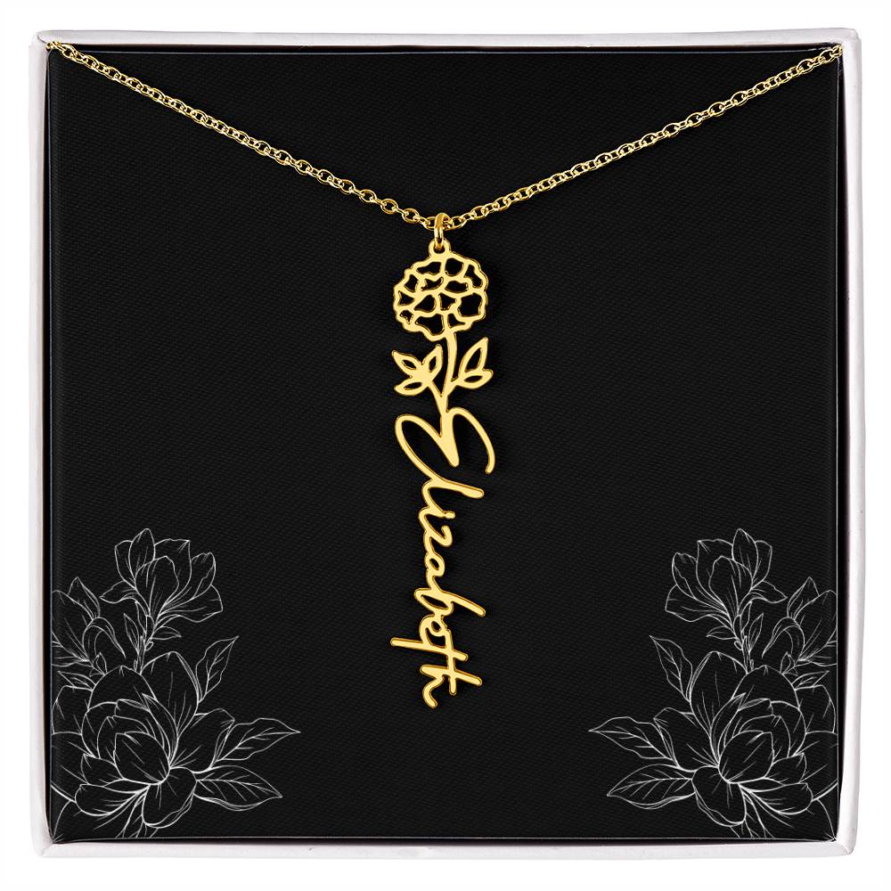 Birth Flower | Name Necklace | Custom