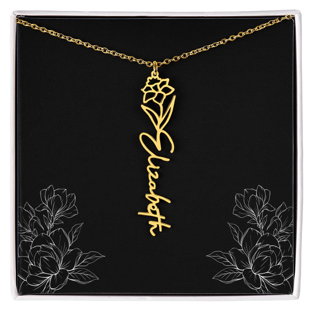Birth Flower | Name Necklace | Custom