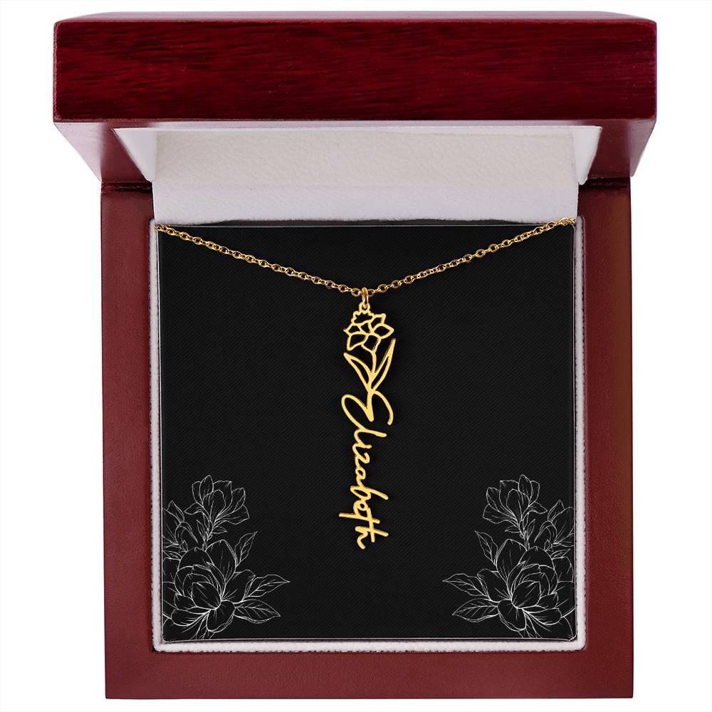 Birth Flower | Name Necklace | Custom