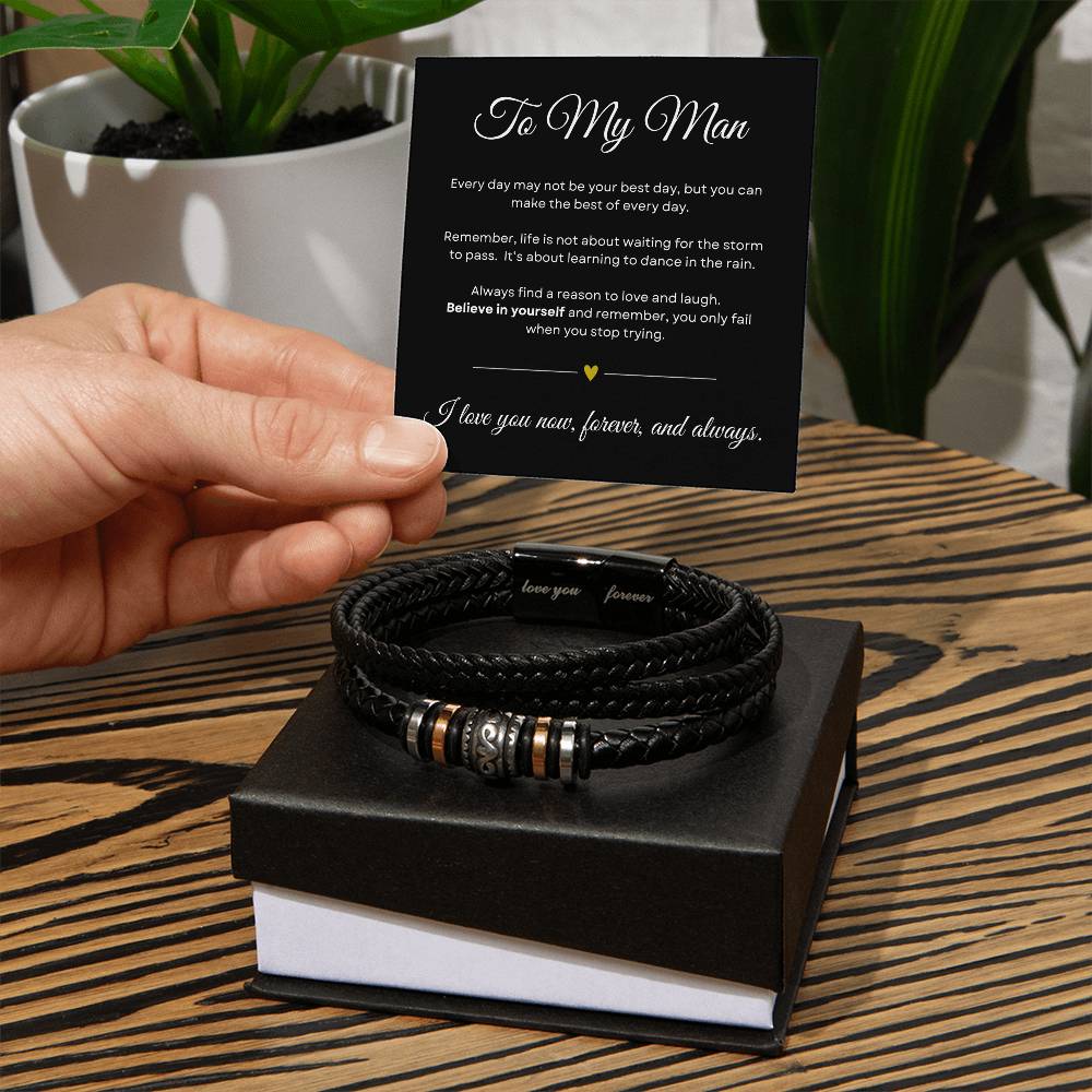 My Man - Believe in Yourself - Love You Forever Bracelet - BLK