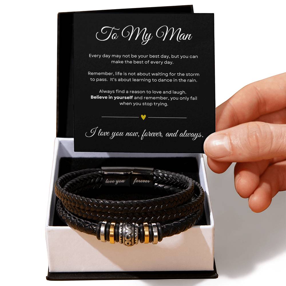 My Man - Believe in Yourself - Love You Forever Bracelet - BLK