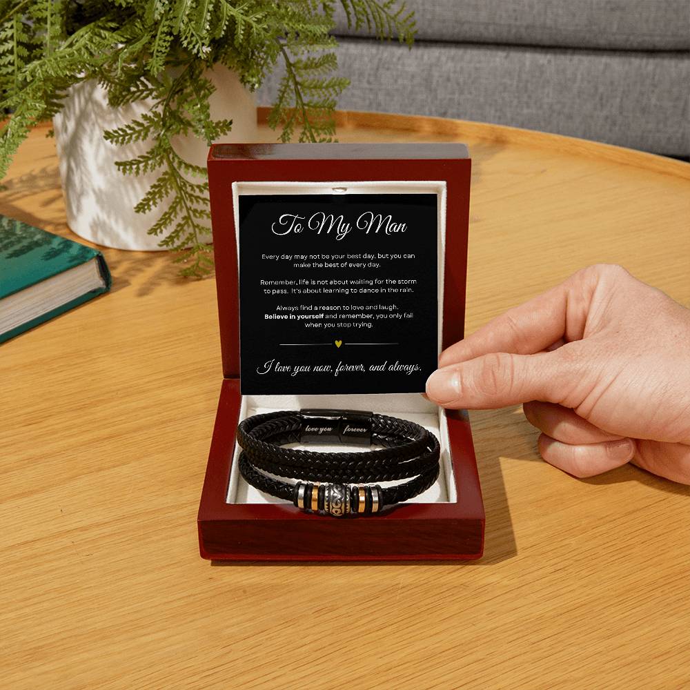 My Man - Believe in Yourself - Love You Forever Bracelet - BLK