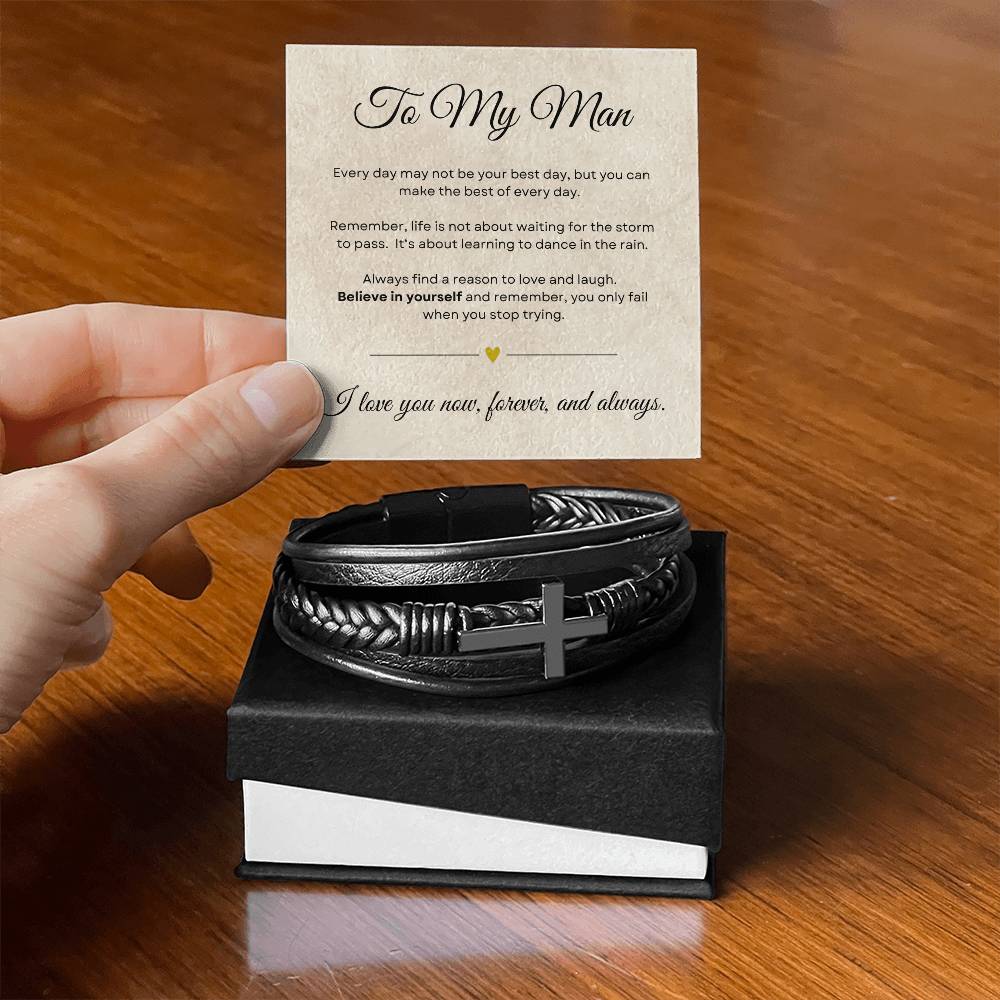 My Man - Believe in Yourself - Cross Bracelet