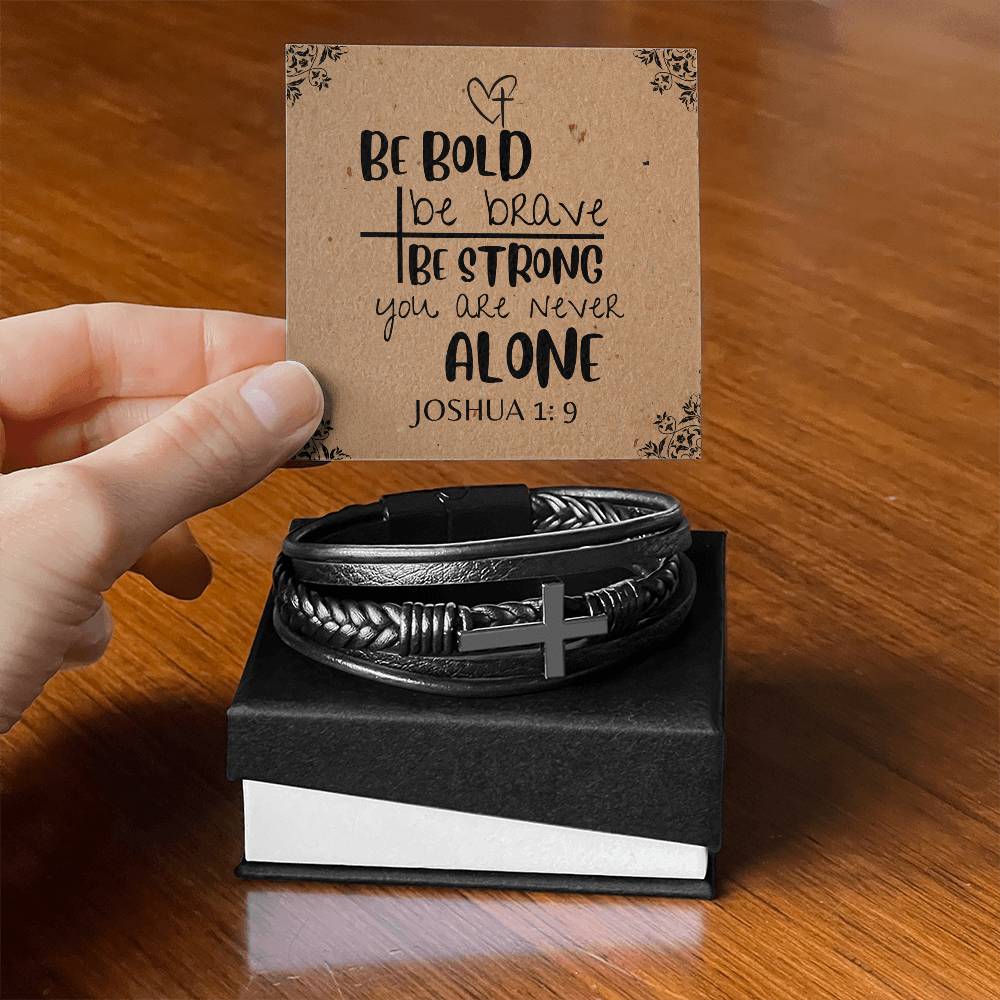 Joshua 1:9 Cross Bracelet