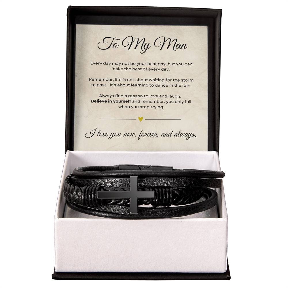 My Man - Believe in Yourself - Cross Bracelet
