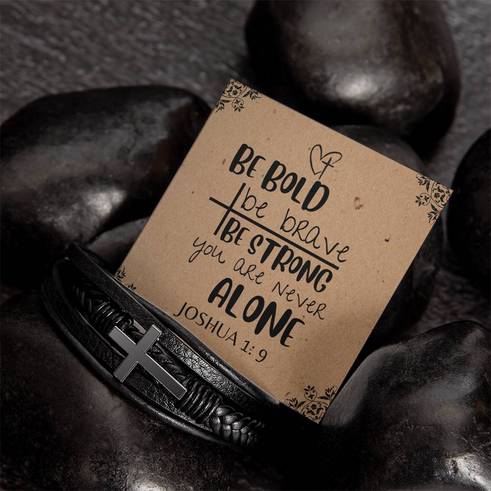 Joshua 1:9 Cross Bracelet