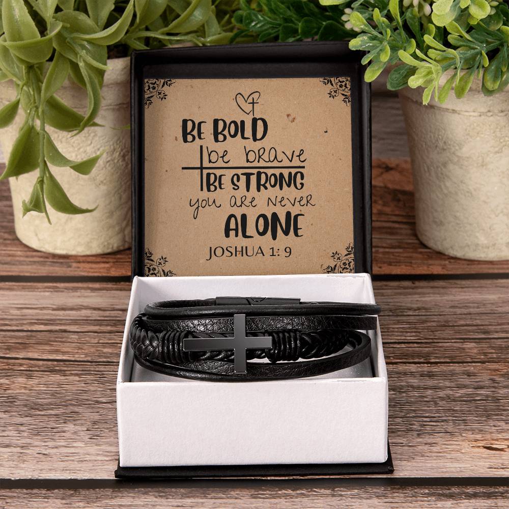 Joshua 1:9 Cross Bracelet
