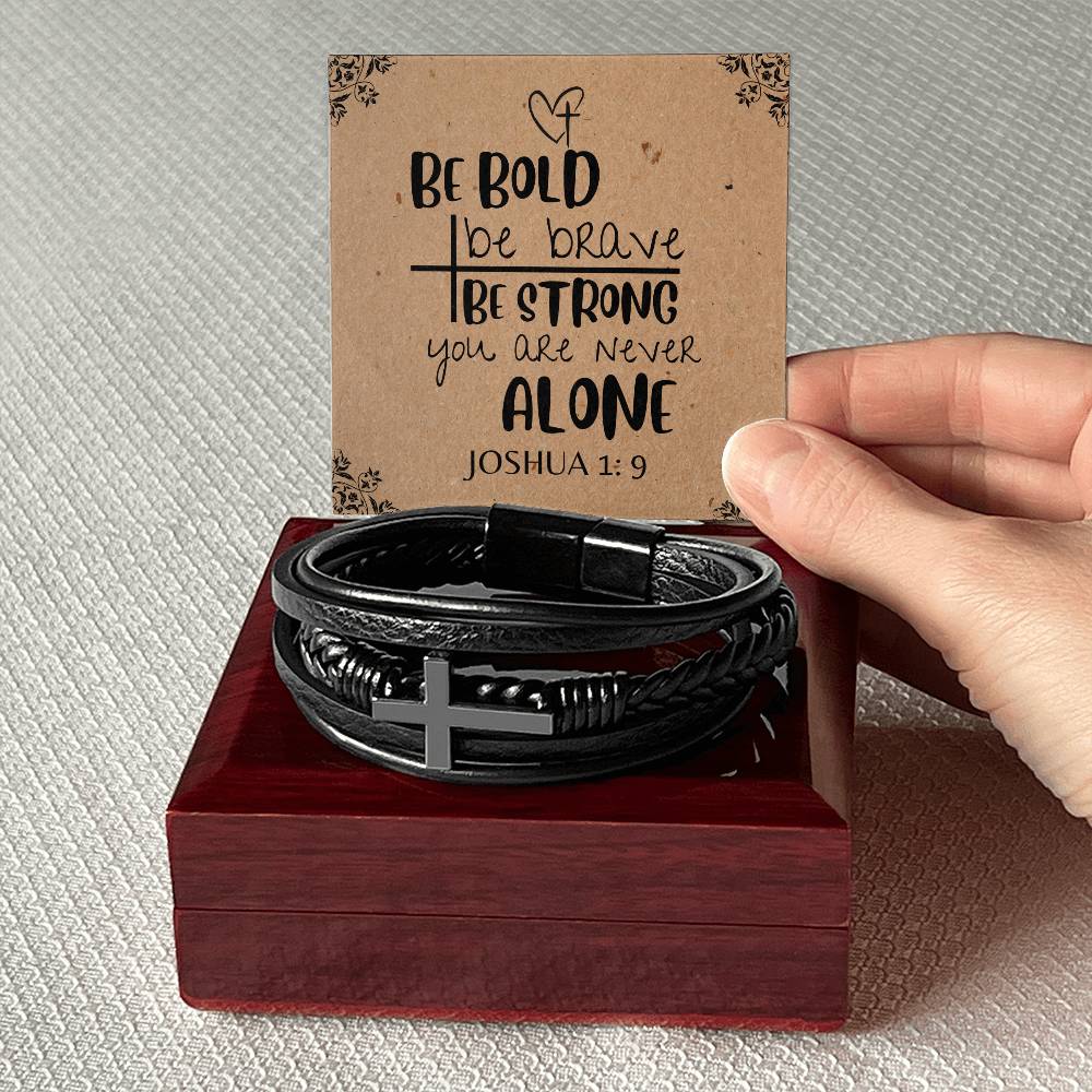 Joshua 1:9 Cross Bracelet