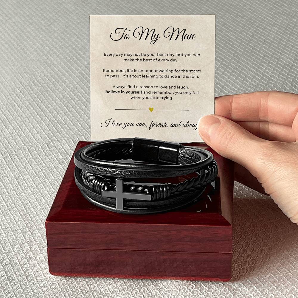 My Man - Believe in Yourself - Cross Bracelet