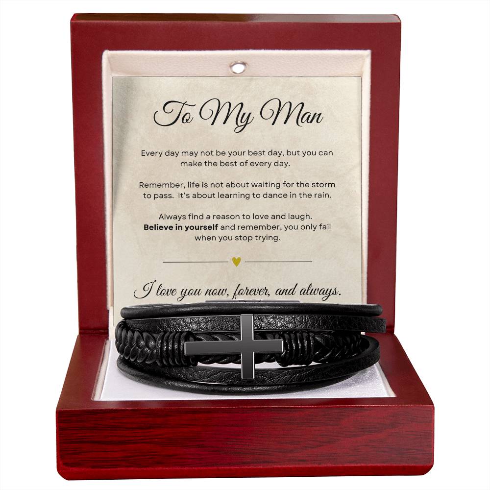 My Man - Believe in Yourself - Cross Bracelet
